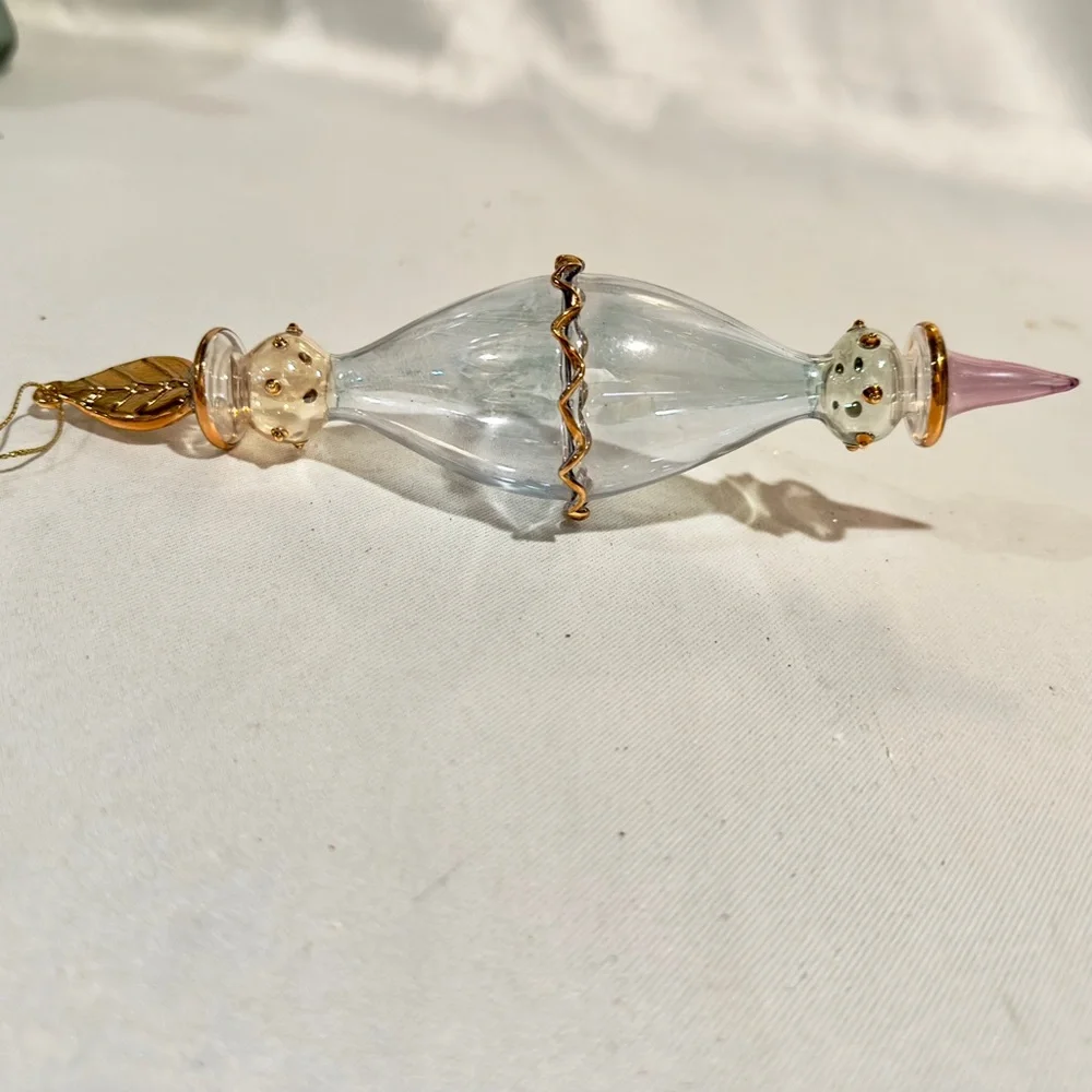 Vintage Moroccan Blown Glass Ornament 8”